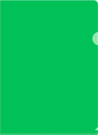 Папка-уголок A4 0,18мм, плотный пластик БЮРОКРАТ, зеленая