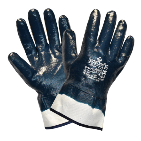 (SAM) Перчатки хлопковые DIGGERMAN КП, нитриловое покрытие (облив), размер 9 (L), синие, ПЕР318