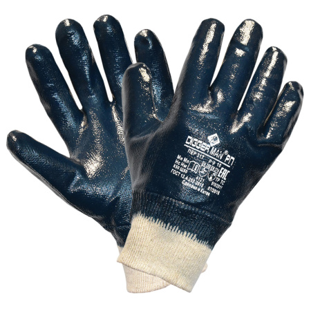 (SAM) Перчатки хлопковые DIGGERMAN РП, нитриловое покрытие (облив), размер 10 (XL), синие, ПЕР317