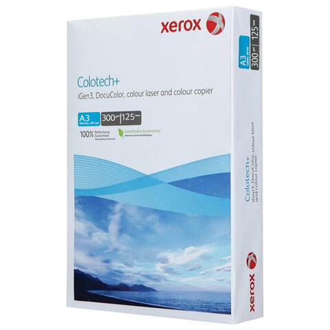 Бумага для цветной печати А3 XEROX COLOTECH+ 300г_м2 150л, для полноцветной лазерной печати