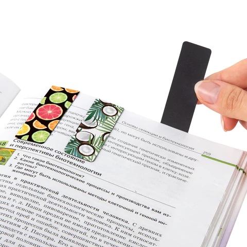 4_Закладки для книг МАГНИТНЫЕ, набор 6шт BRAUBERG Fruits