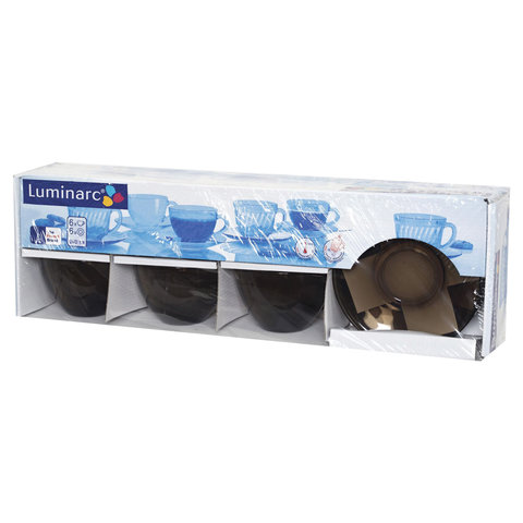 6_Набор чайный на 6 персон (6 кружек 220 мл, 6 блюдец) LUMINARC Simply Eclipse, стекло
