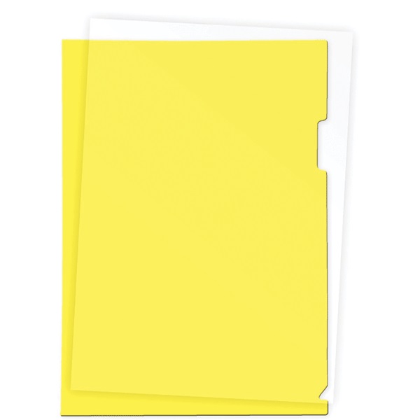 Папка-уголок A4 0,12мм, прозрачный пластик Attomex, желтая