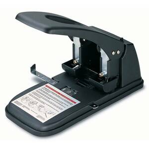 Дырокол до 100л KW-triO, металлический, черный, с линейкой