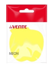 Блок самоклеящийся (стикеры), фигурный "ЯБЛОКО", 50л, 70*70мм, желтый deVENTE