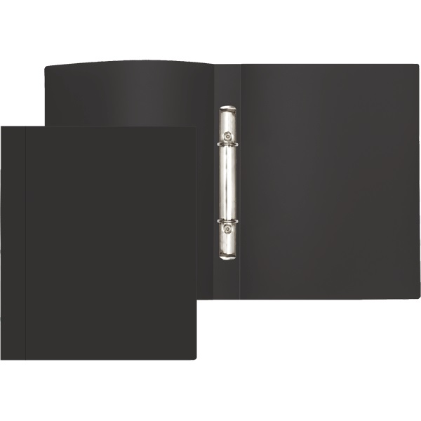 Папка на 2 кольцах, корешок 21мм, пластик 0,5мм, ATTOMEX, черная