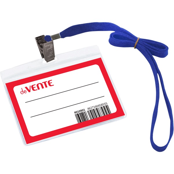 2_Бейдж горизонтальный 66_99мм, на синей ленте 45см deVENTE