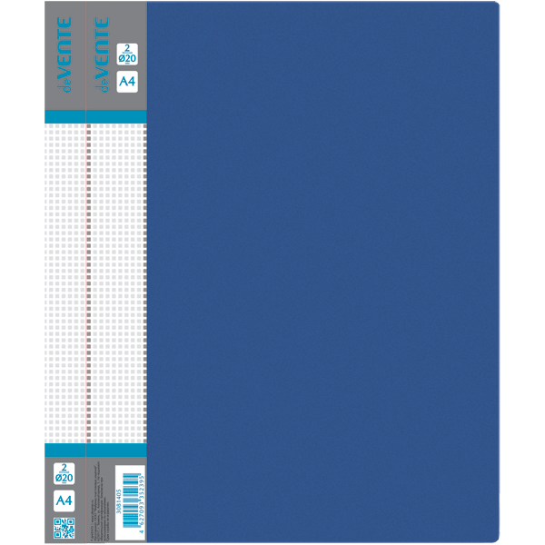 2_Папка на 2 кольцах, корешок 25мм, пластик 0,6мм, deVENTE Daily, синяя