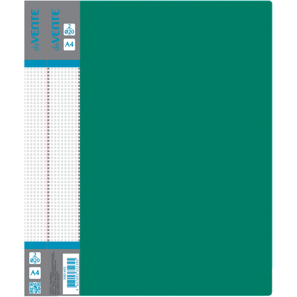 2_Папка на 2 кольцах, корешок 25мм, пластик 0,6мм, deVENTE Daily, зеленая