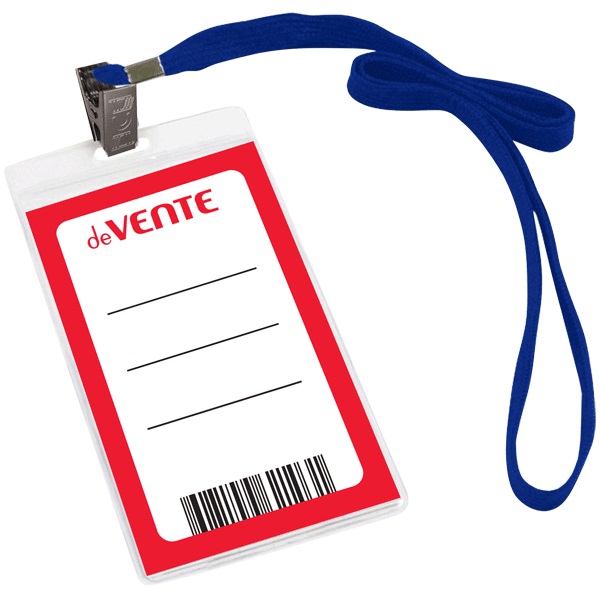 2_Бейдж вертикальный 105_63мм, на синей ленте 45мм deVENTE