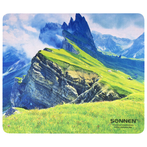 Коврик для мыши SONNEN Mountains, резина+ткань, 260_220_3мм