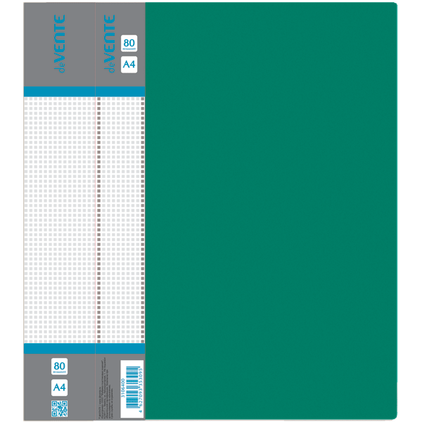 2_Папка 80 вкладышей deVENTE Daily, пластик 0,8мм, зеленая