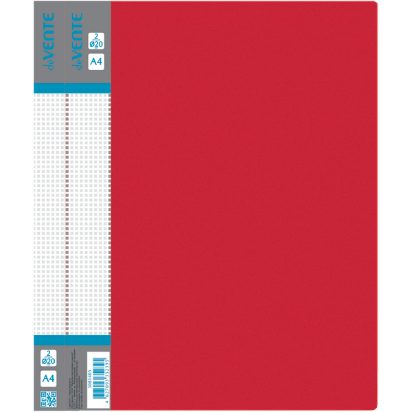 2_Папка на 2 кольцах, корешок 25мм, пластик 0,6мм, deVENTE Daily, красная