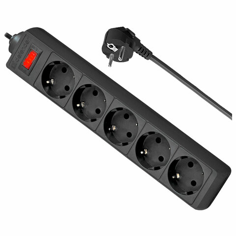Сетевой фильтр DEFENDER ES 5 розеток, 1,8м, черный