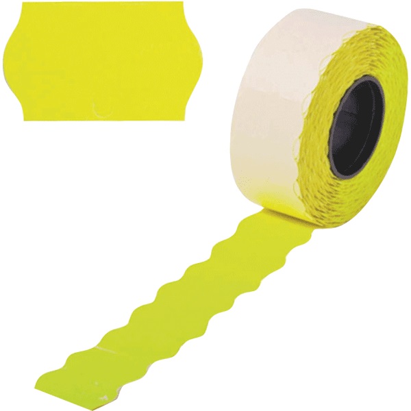 Этикет-лента 25_16мм желтая 800шт волна deVENTE