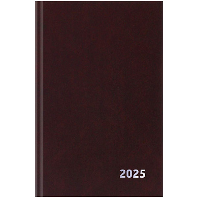 Ежедневник 2025 А5 BG, бумвинил, коричневый 168л