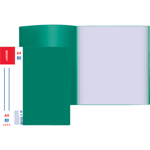 Папка 80 вкладышей deVENTE Daily, пластик 0,8мм, зеленая