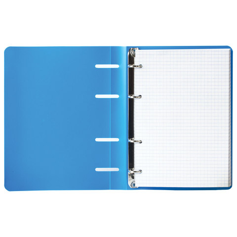 5_Тетрадь на кольцах А5, 80л, пластиковая обложка, клетка BRAUBERG, голубая