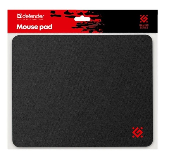 3_Коврик для мыши DEFENDER Black, резина+ткань 250_200_3мм, черный