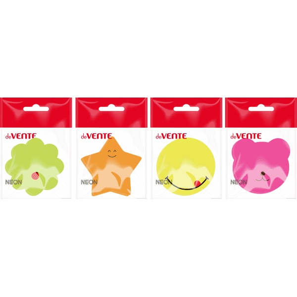 2_Блок самоклеящийся (стикеры), фигурный ОБЩИЙ, 50л, 70_70мм, зеленый deVENTE Funny notes