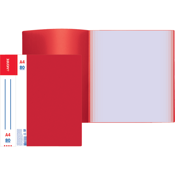 Папка 80 вкладышей deVENTE Daily, пластик 0,8мм, красная