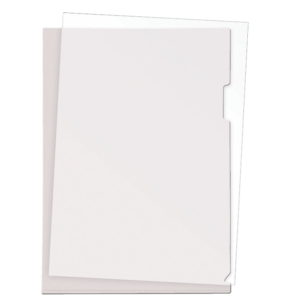 Папка-уголок A4 0,12мм, полупрозрачный пластик ATTOMEX, белая