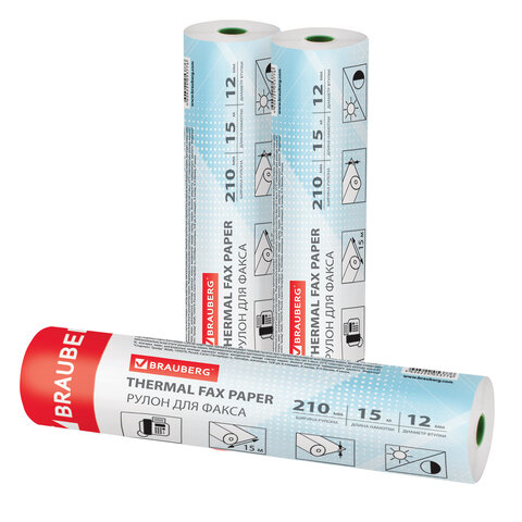 Бумага для факса 210_15_12мм BRAUBERG