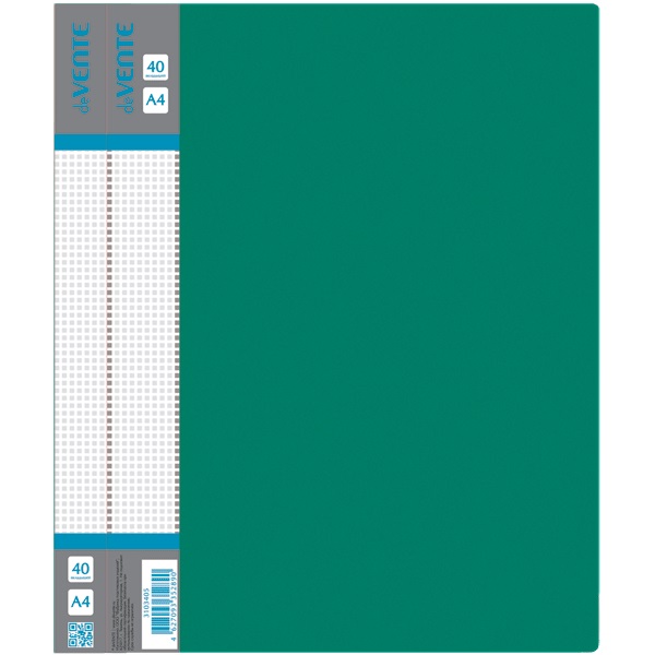 2_Папка 40 вкладышей deVENTE Daily, пластик 0,6мм, зеленая