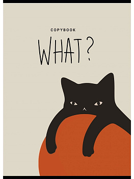 Тетрадь А4 96л клетка, скоба PROFIT Черный котик-1