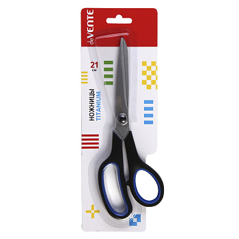 Ножницы 21см прорезиненные ручки deVENTE Titanium, лезвия с титановым покрытием