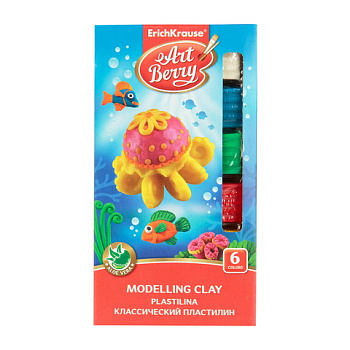 Пластилин 6цв 108г Artberry с Алоэ Вера,  со стеком