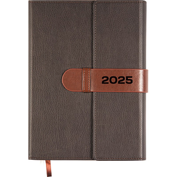 Ежедневник 2025 А5 deVENTE Tudor, под кожу, в подарочной коробке, коричневый 168л