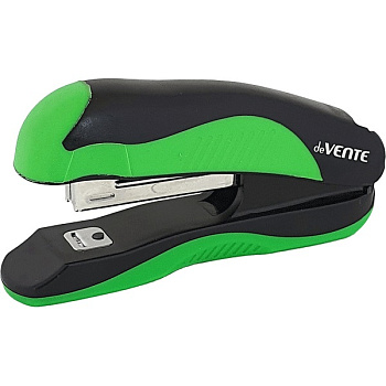 Степлер №10 до 12л deVENTE MonoChrome, черный с неоновым зеленым