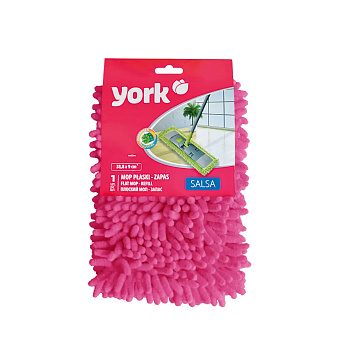 Насадка для швабры 39*9см микрофибра "лапша" YORK Salsa, с карманами, ассорти
