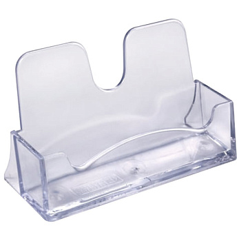 Подставка для визиток настольная СТАММ, прозрачная, ВТ01