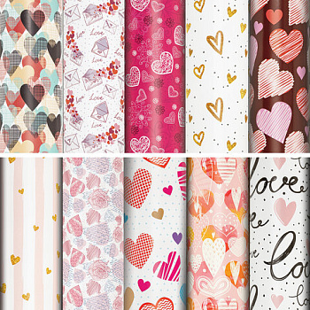 Бумага упаковочная ЗОЛОТАЯ СКАЗКА Love Story 70*100см, ассорти