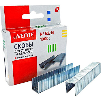 Скобы для мебельного степлера 53/14 deVENTE Repair&Craft, оцинкованные 1000 шт