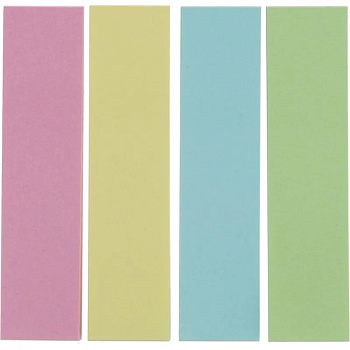 Клейкие закладки бумажные 12*50мм, пастельные, 4 цвета по 25 листов КМ