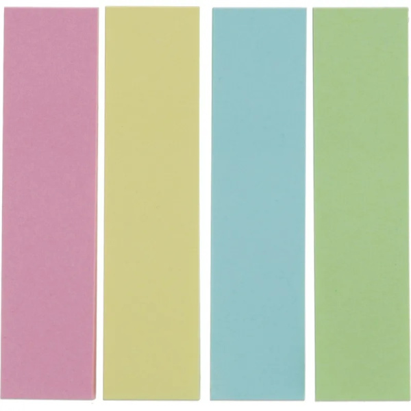 Клейкие закладки бумажные 12_50мм, пастельные, 4 цвета по 25 листов КМ