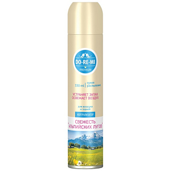 Освежитель воздуха До-Ре-Ми Premium Свежесть альпийских лугов 330мл, сухое распыление