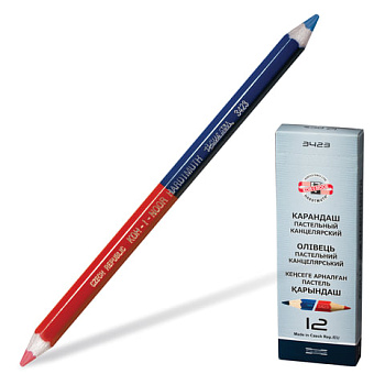 Карандаш двухцветный KOH-I-NOOR 3423 КРАСНО-СИНИЙ, 3,8мм утолщённый