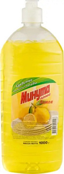 Средство для мытья посуды 1л МИНУТА Плюс Лимон