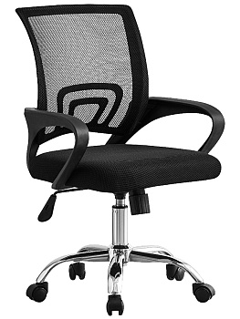 Кресло офисное PROF-PRESS Стандарт, с подлокотниками, ткань, сетка, черное