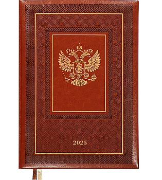 Ежедневник 2025 А5 deVENTE Symbol, под кожу, в подарочной коробке, коричневый 168л