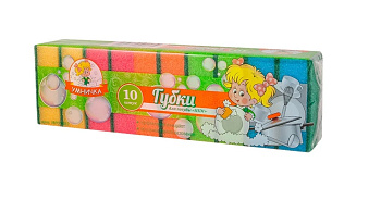 Губка для мытья посуды 10шт, 25*85*55мм УМНИЧКА Midi