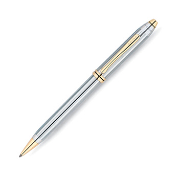 Ручка шариковая Cross Townsend Medalist Chrome/23Ct Gold Plated 502