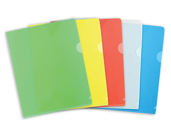 Папка-уголок A4 0,16мм, прозрачный пластик, синяя