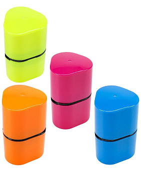 Точилка с контейнером, 3 отверстия PROF-PRESS, ассорти