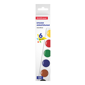 Акварель 6 цветов ErichKrause Basic, без кисти
