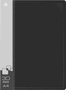 Папка 30 вкладышей БЮРОКРАТ, пластик 0,65мм, черная